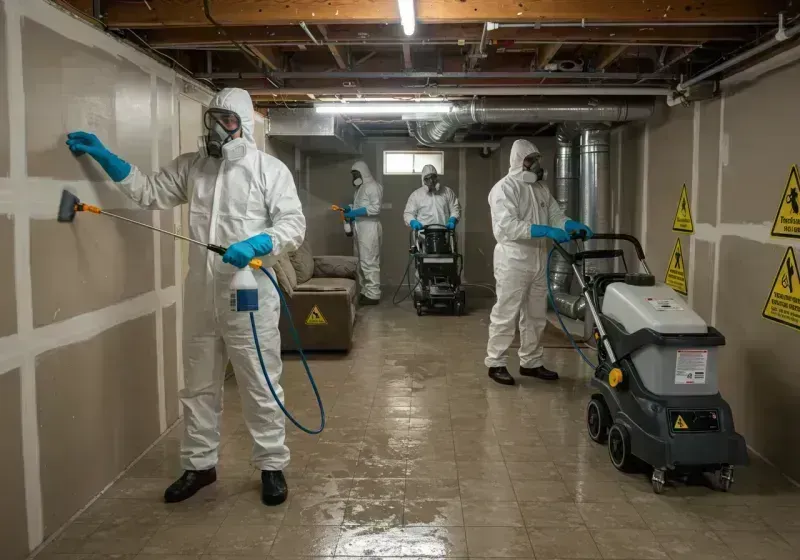 Basement Moisture Removal and Structural Drying process in West Cape May, NJ